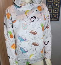 Y2K Burton Pullover Hoodie Pineapple icecream penguin pizza print youth 14/16