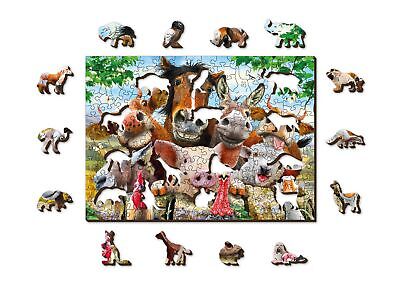Wooden Animal Puzzle 200 Pieces - Animal Jigsaw for Kids Children and  Adults | eBay
