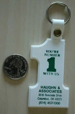 Haughn & Associates Columbus Ohio You're #1 White Keychain Key Ring #32244