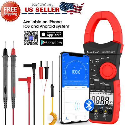Digital Multimeter Bluetooth Clamp Meter 1000A AC/DC Voltage Current NCV RMS
