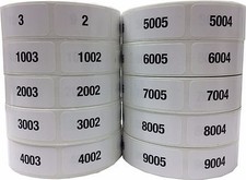 Consecutive Number Labels, 3/4 x 1.5 Inch Wide - 1 Label per Number | Pick a Set