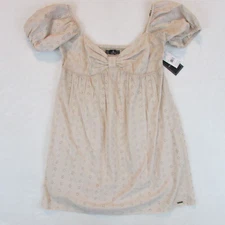 Volcom Cream White Women's Mini Dress Sz Large Third Eyelet Lace Style Sundress
