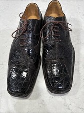 David Eden Hand Made Crocodile And Ostrich Skin Dress Shoes Size 10 Brown