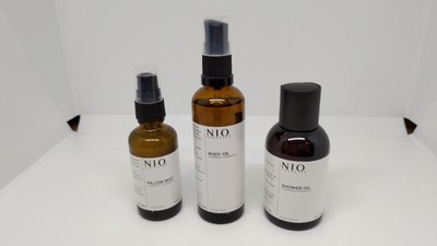 Set von Nio Organics Lavender x Rosemary Shower Oil / Body Oil / Pillow Mist