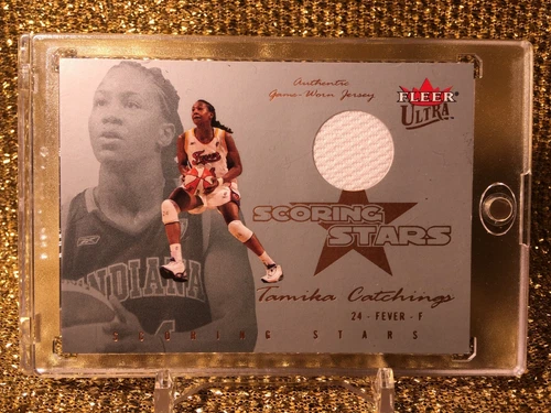 Tamika Catchings Indiana Fever 2004 Fleer Ultra WNBA Game Worn Used Jersey
