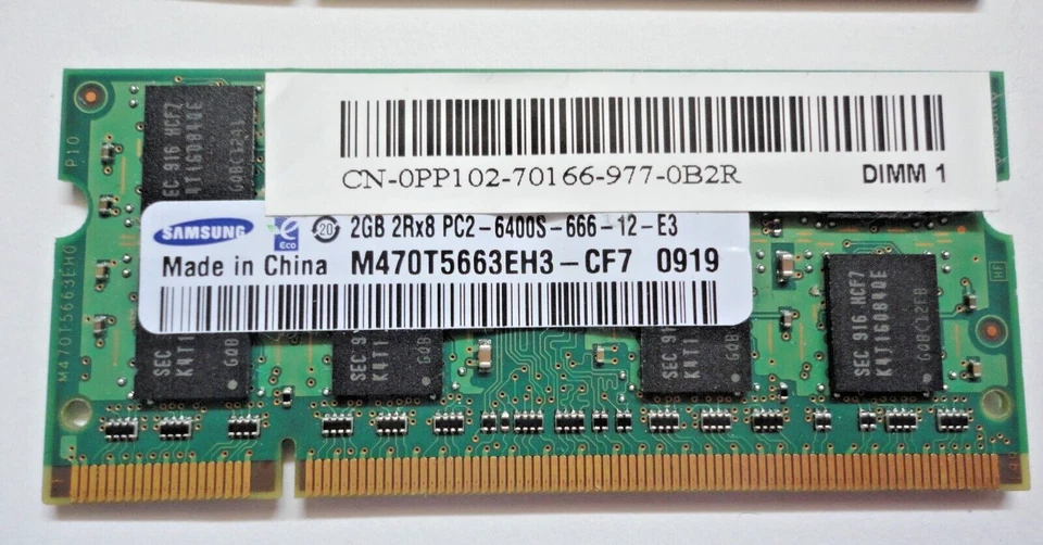 DELL INSPIRON 1545 RAM MEMORY 3GB ORIGINAL SAMSUNG  2GB AND NANYA  1GB - Image 3 of 4