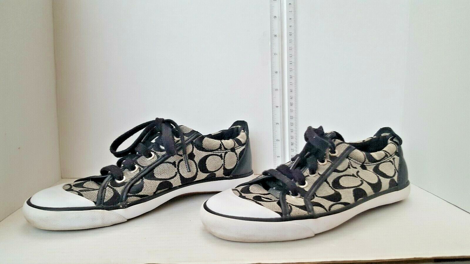 Coach Women's Shoes Size 8.5 Black logo print Gem