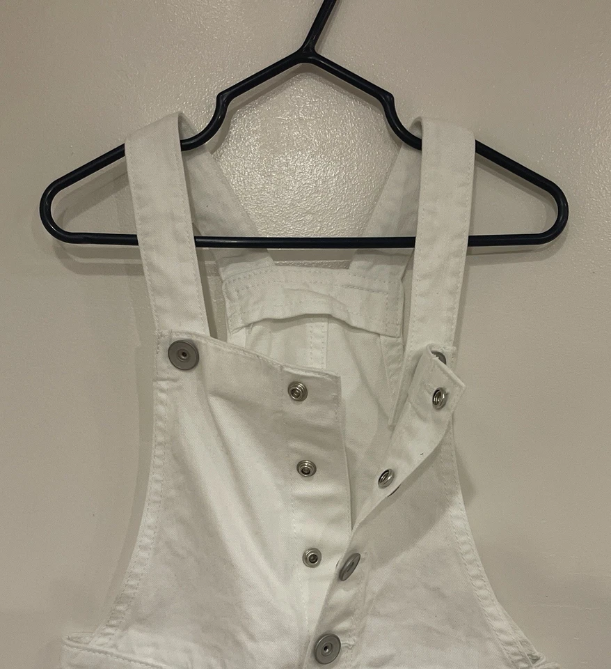 Pantalones cortos de mezclilla TCP para niñas con correa ajustable blancos lisos 100 % algodón 4 nuevos con etiquetas Foto 3 de 4