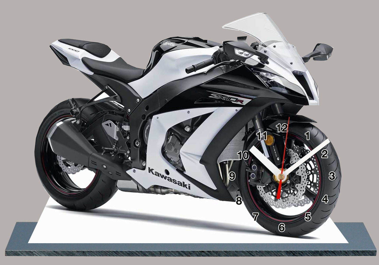 Miniature horloge de bureau Kawasaki ZX-10R 2014, idée cadeau motard originale