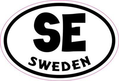 3X2 Oval SE Sweden Sticker Vinyl Travel Cup Decals Sticker Bumper Decal