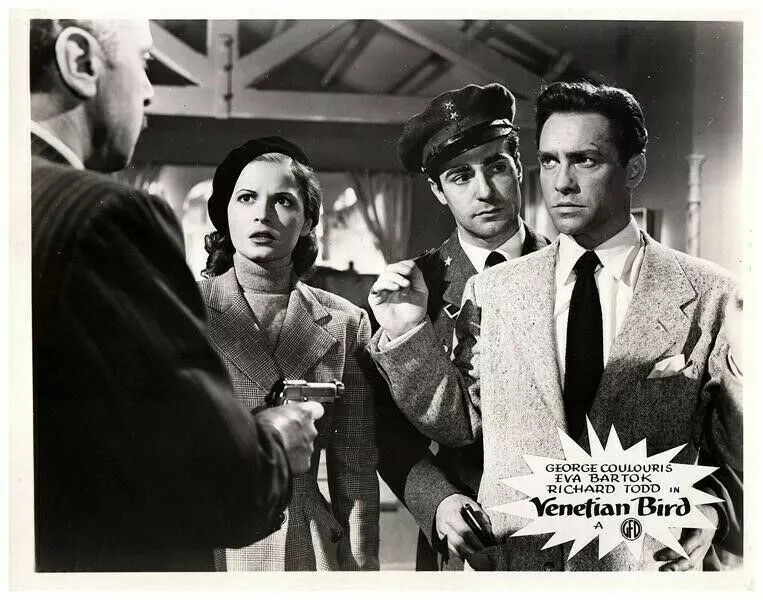 Iconic Old Movies: Venetian Bird Orig Lobby Card Richard Todd Eva Bartok George Coulouris with  gun | eBay