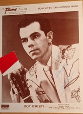 Roy Drusky Flame Theatre Cafe 20 x 25 cm Muzyka country Autograf ORYGINALNY    