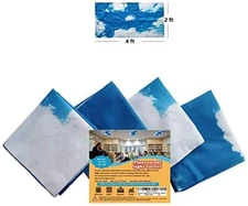 4' x 2' feet 4 Pack Blue Sky Cloud. Flame-Retardant Fabric 10 Strong Magnets ...