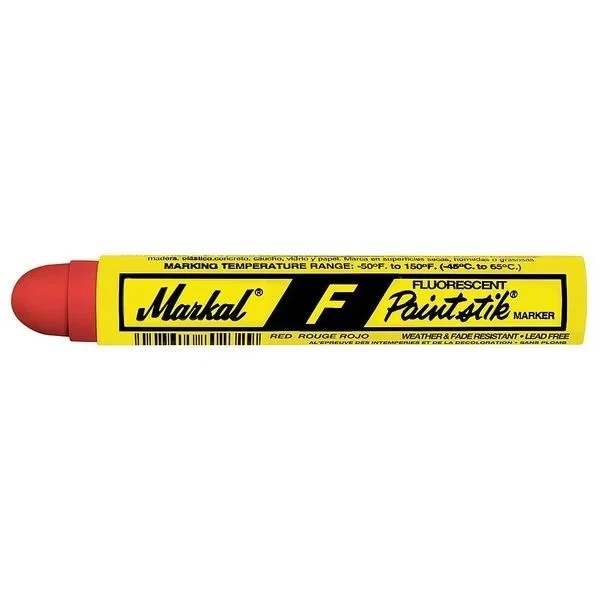 Markal F #82832 Fluo Red Paintstik Paint Marker-Rough Surfaces Solid,2-Pack-NEW