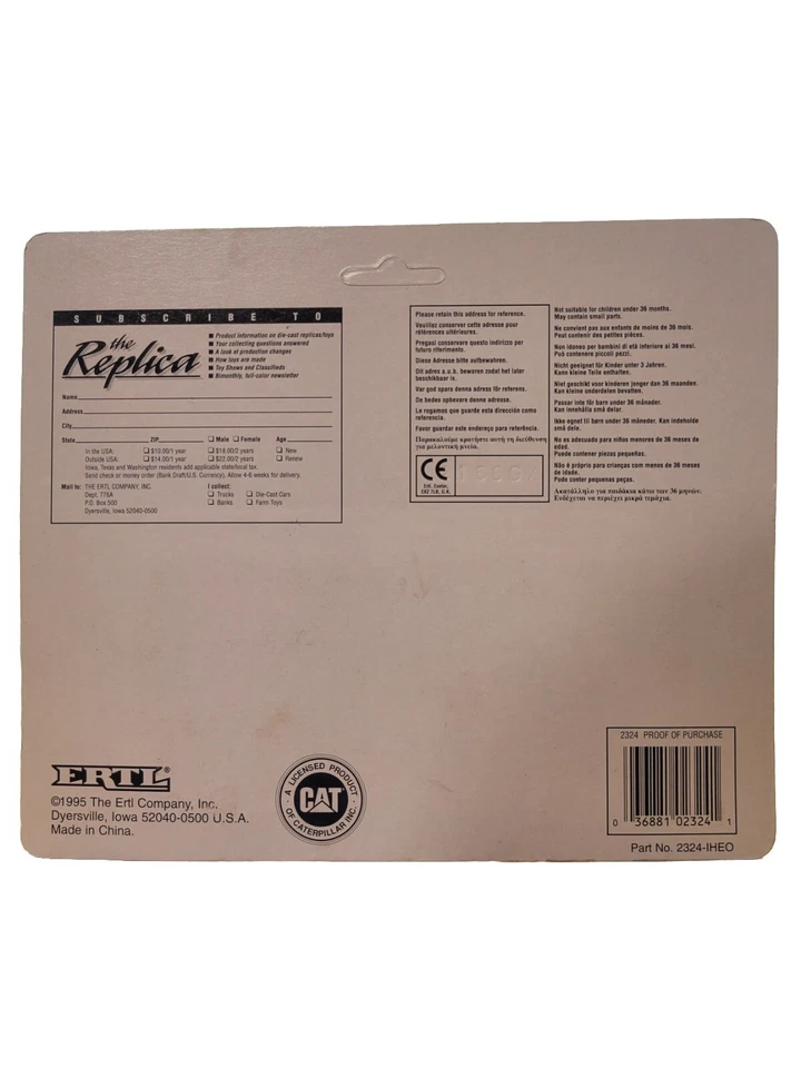 VINTAGE 1995 CAT VFS50 Undercarriage with Sludge Wagon Die Cast, ERTL, New - Image 2 of 2