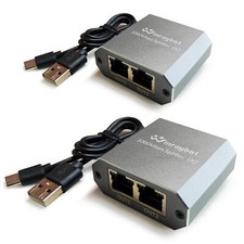 Ethernet Splitter 1 to 2 2 Port 1000Mbps Switch LAN RJ45 Port CAT5/5E/6/7/8 C...