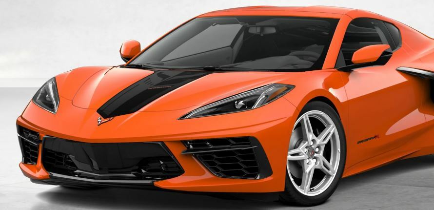 Autocollant Capot Corvette C8 Stingray 2020 - Logo Racing, Couleur Carbon Flash/Matte Black, Neuf GM