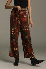 NWT  Farm Rio x Anthropologie Printed Wide-Leg Pants L