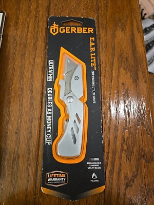 Silver Gerber E.A.B. Lite Clip Folding Utility Knife 