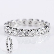 Wedding Round Cut 925 Silver Ring Jewelry Rings Women Size 6-10 White Sapphire