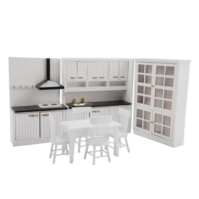 1:12Dollhouse Miniature Wooden Kitchen Ware for Dollhouse Decor Kids Play Toy he