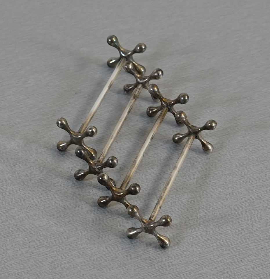 4 eleganti panca portacoltelli WMF osso argentato marchio di struzzo Art Nouv... - Immagine 3 di 4