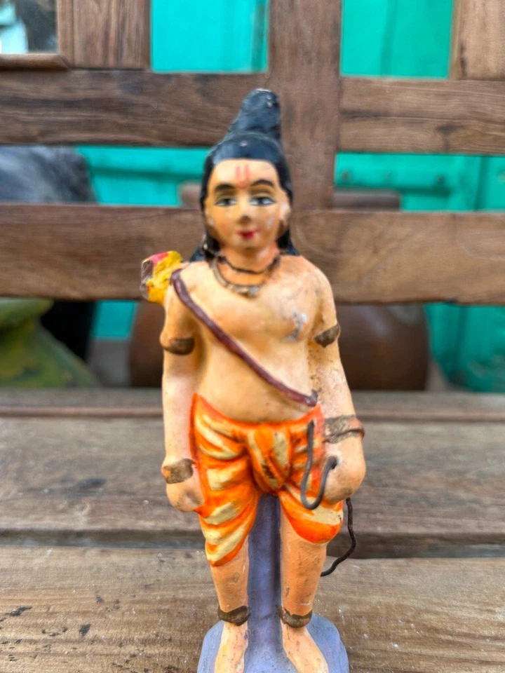 Figura Dios Santo Pintado Terracota Original Antigua Rara Siglo XIX Foto 2 de 4