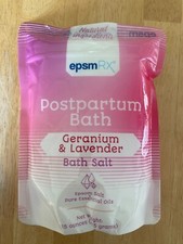 Postpartum Bath 15oz Epsom Salt Bath Soak Pouch, Geranium Lavender Essential Oil
