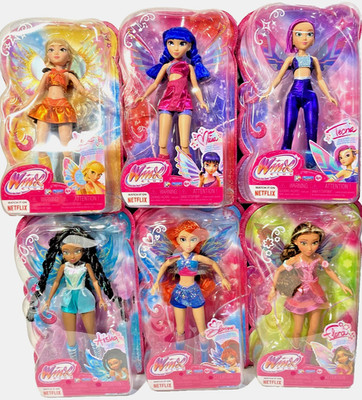 Winx Fairy Dolls Flora, Aisha, Stella, Musa, Bloom, Tecna complete lot of 6
