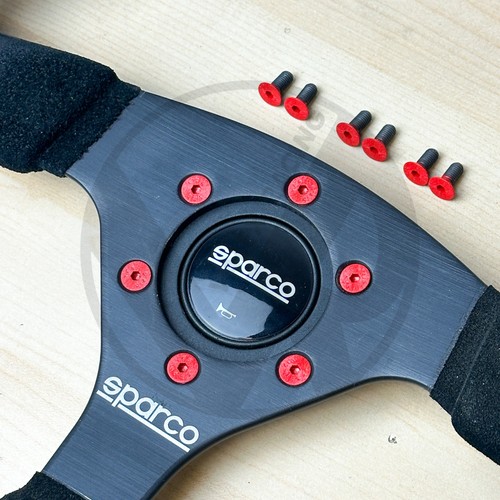 Racing Steering Wheel Screws for Sparco / Momo / NRG / MPI / OMP / Tapered Red - Picture 4 of 8