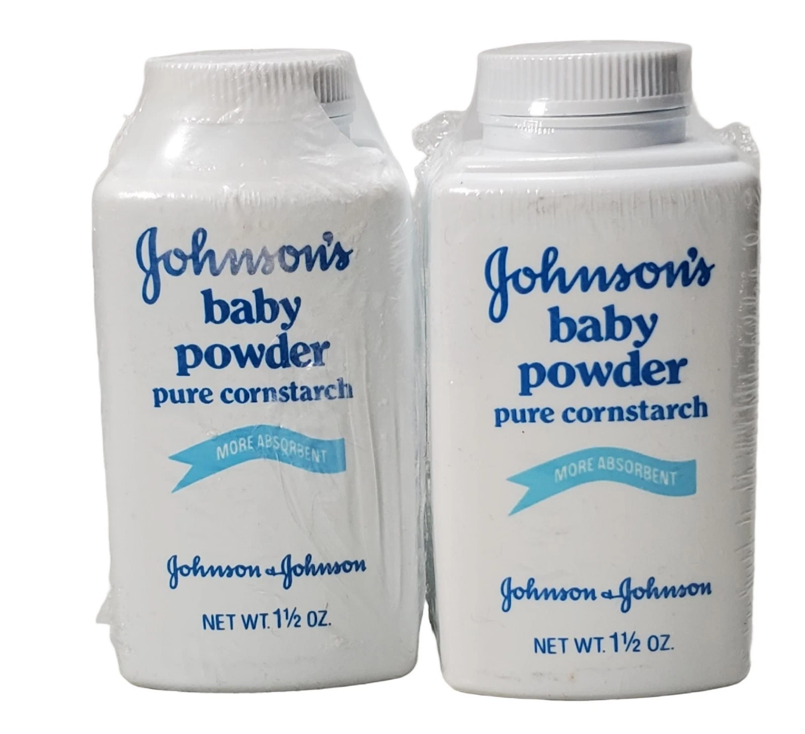 VTG Johnsons Baby Powder PURE Cornstarch Original Formula Made In USA Lot Of 2