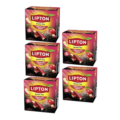 Lipton Rhubarb Apple Black Tea 20 Pyramid Bags Choose 1 2 5 10 15 Packs
