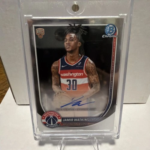 Topps 2025-26 Bowman Chrome Jamir Watkins Washington Wizards rookie autograph