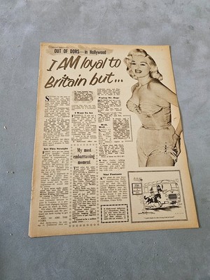 TBOOK18 MAGAZINE ARTICLE & PICTURE 12X9'' DIANA DORS 