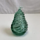 Fenton Art Glass RARE Heritage Green PEAR Trinket Covered Box Dish Vintage