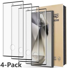 4pcs For Samsung Galaxy S24 Plus Ultra FE Clear Screen Protector Tempered Glass