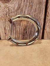 Vintage 1980s Horse Shoe w/ Copper Nails Belt Buckle Western Cowgirl Rodeo
