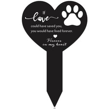 Unittype Metal Memorial Pet Grave Markers Double Sided black