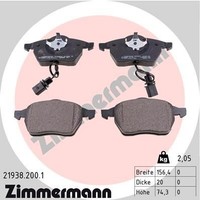 Zimmermann 21938.200.1 Bremsbelagsatz, Scheibenbremse FüR Audi