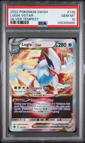 2022 POKEMON SWORD & SHIELD SILVER TEMPEST #139 LUGIA VSTAR PSA 10