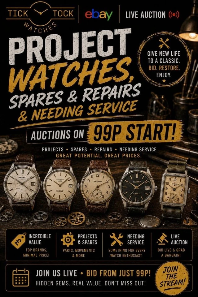 Project Watch Auction -Needing Service / Spares & Repairs-99p Auction Start