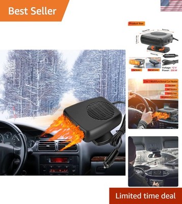 200W 2in1 Portable Heater- Defroster Demister - Heat Cooling Fan Auto Dryer 12V