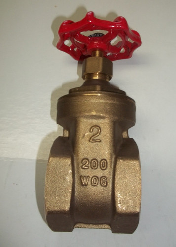 NOS JMF 2"  Standard Brass 200 Water Oil Gas Gate Valve  FIP Threaded