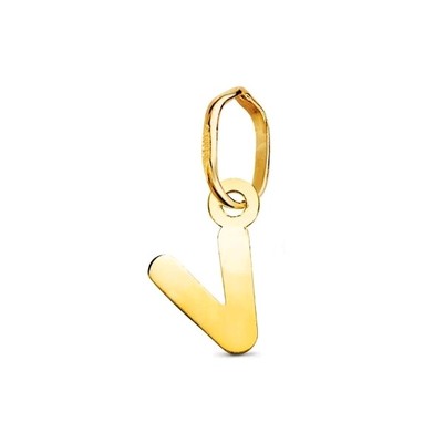 Anhänger Gold 18K 750 Mls. Anfangsbuchstabe V Glanz Mini 8,5 x 5,3 mm