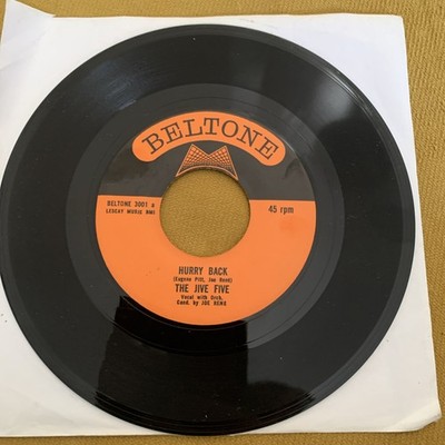 THE JIVE FIVE ''HURRY BACK'' 1963 HIGH GRADE DOOWOP ON BELTONE NEAR MINT HEAR IT