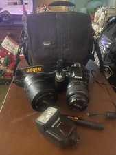 Nikon D3200 DSLR Camera Kit w/ 18-55mm  55-200mm Lenses, Autofocus