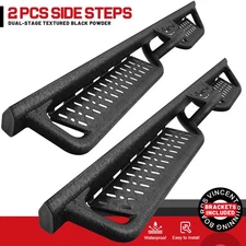 BDK Nerf Bar FIT 2021-2026 Ford Bronco 4 Door Running Boards BLK Drop Step Bars