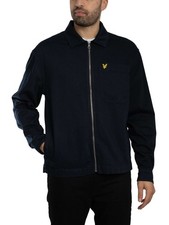 Lyle & Scott Men's Enzyme Wash Zip through Overshirt, Blue