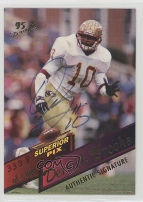 1995 Superior Pix Auto 3338/4000 Derrick Brooks #80 Rookie Auto RC HOF 0v3
