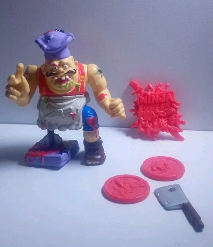 Vintage TMNT 1990 PIZZA FACE Action Figure COMPLETE LOOSE Accessories Playmates